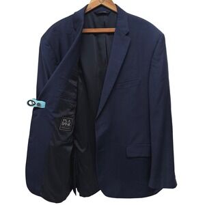 Jos. A. Bank Traveler Men 48 Long Navy Blue 100% Wool 2-Button Jacket Blazer